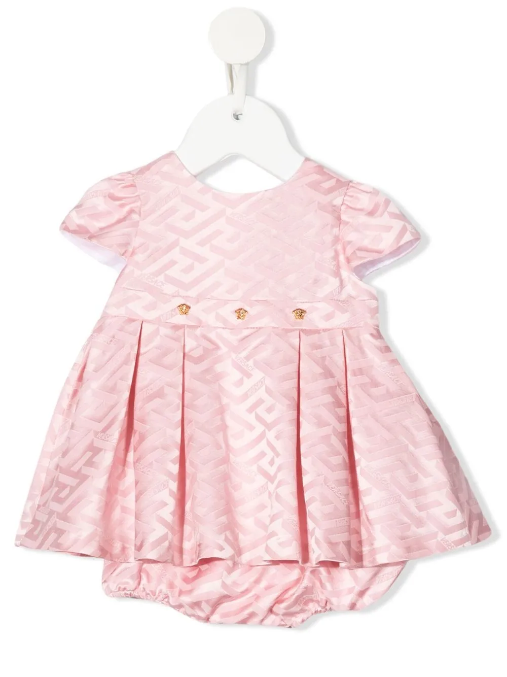 

Versace Kids Greca-print flared dress - Pink