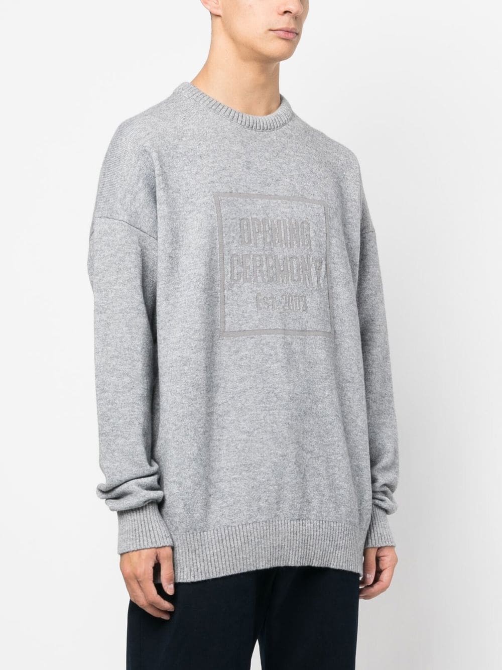 Shop Opening Ceremony Embroidered-logo Crewneck Jumper In 灰色