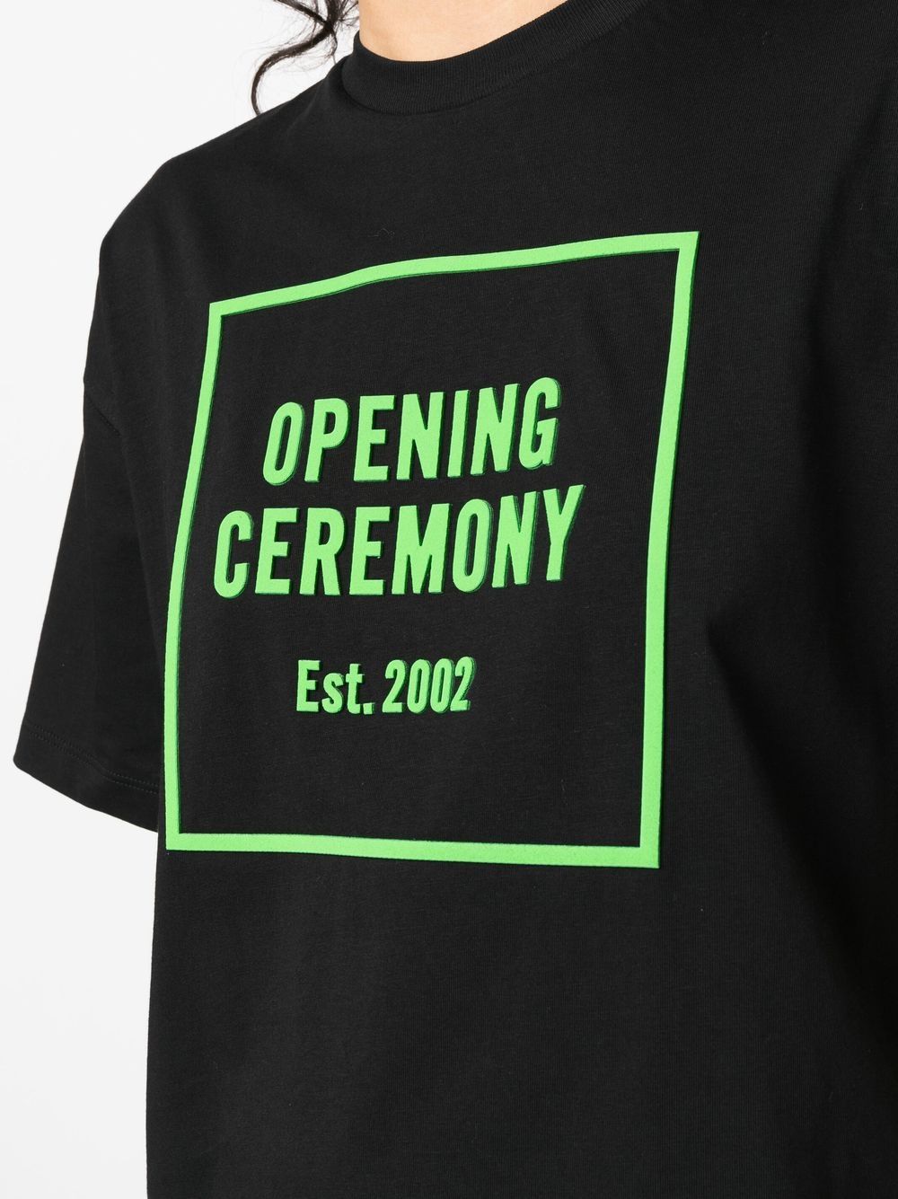 Shop Opening Ceremony Logo-print Cotton T-shirt In 黑色