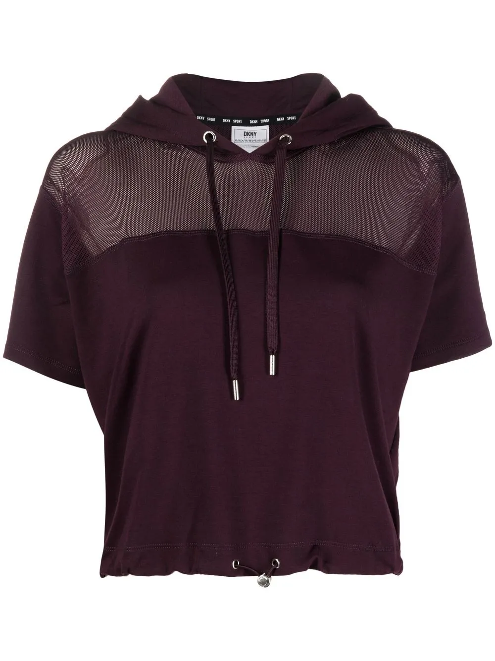 

DKNY hoodie manga corta con panel de malla - Morado