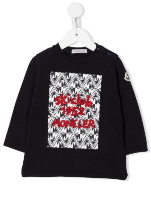 Moncler Enfant モンクレール・アンファン ロゴ ロングTシャツ - FARFETCH