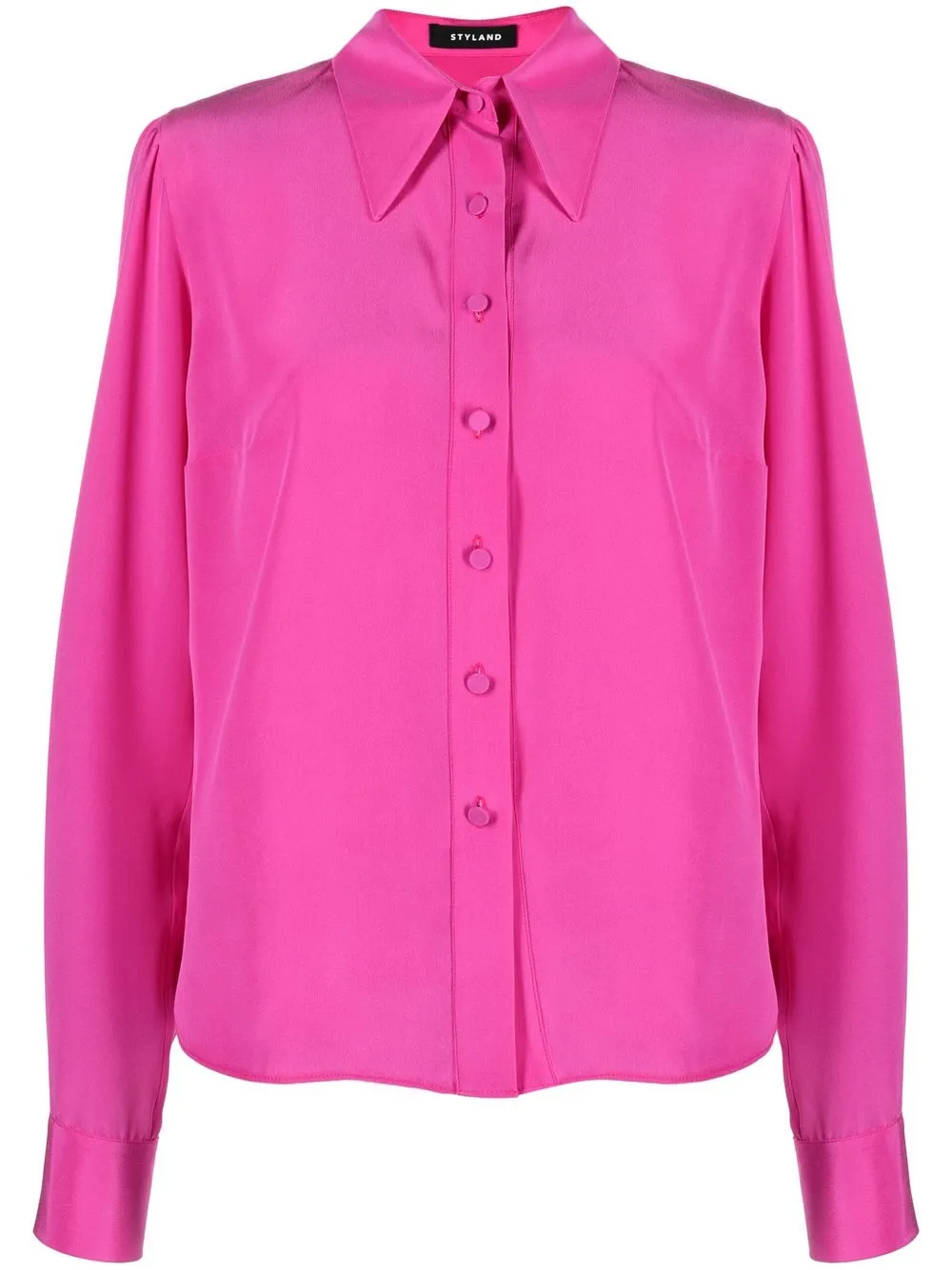 

STYLAND camisa de seda manga larga - Rosado