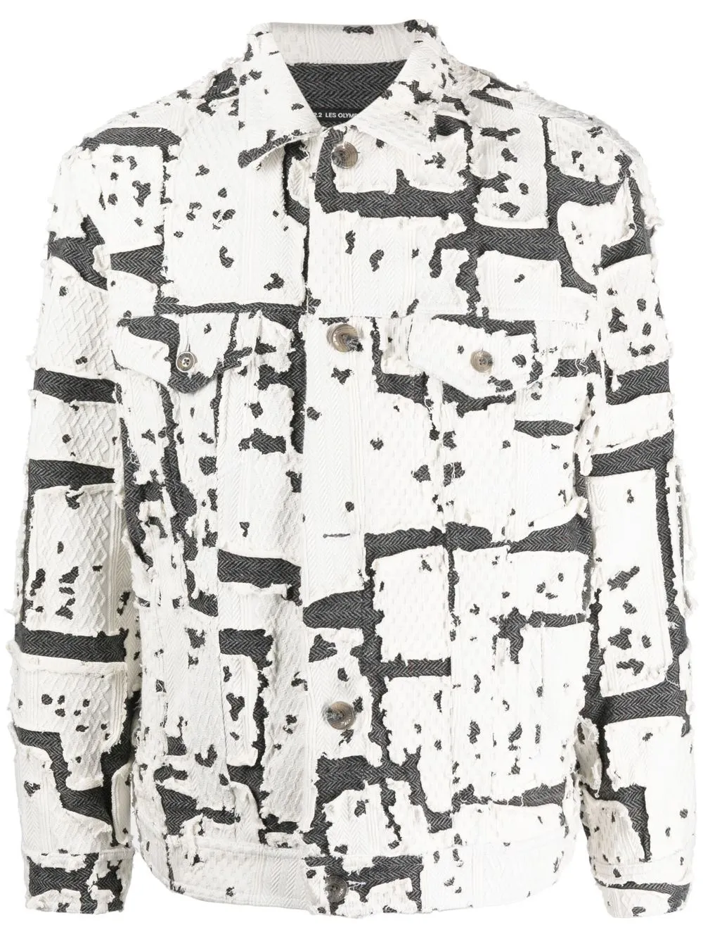 

Song For The Mute sobrecamisa con diseño patchwork - Blanco