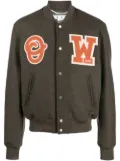 Off-White logo-patch varsity jacket - Green