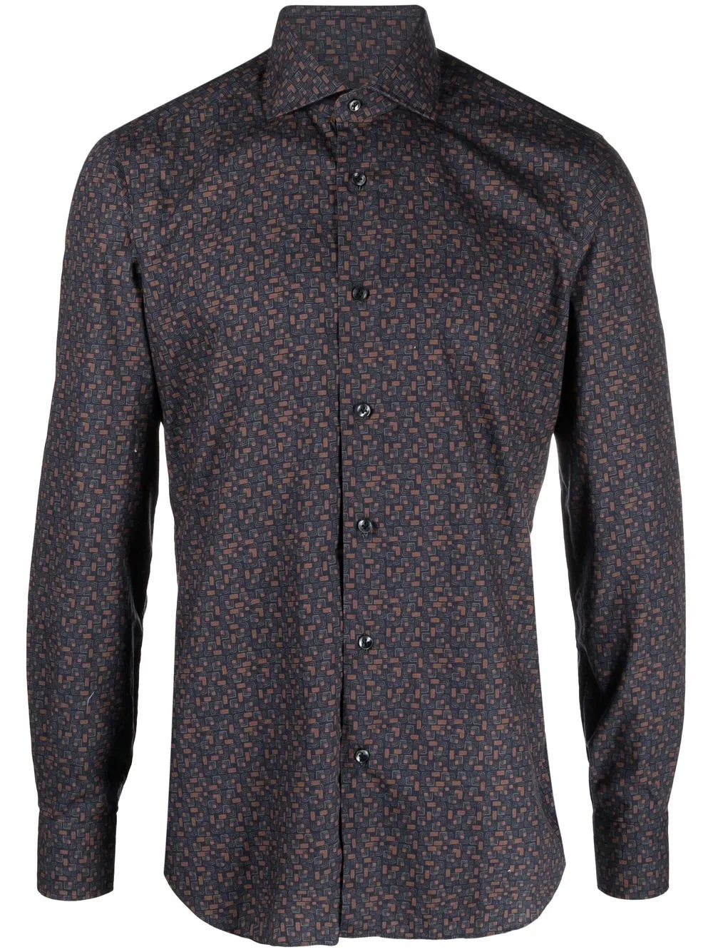 

Barba button-down graphic-print shirt - Blue