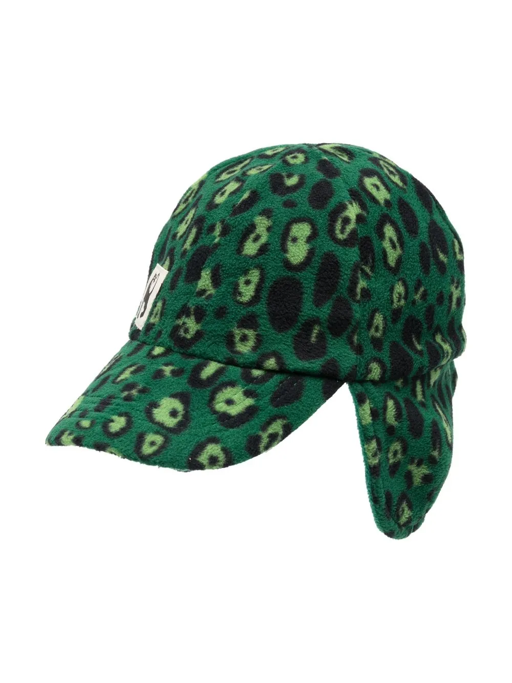 

Mini Rodini leopard-print logo-patch cap - Green