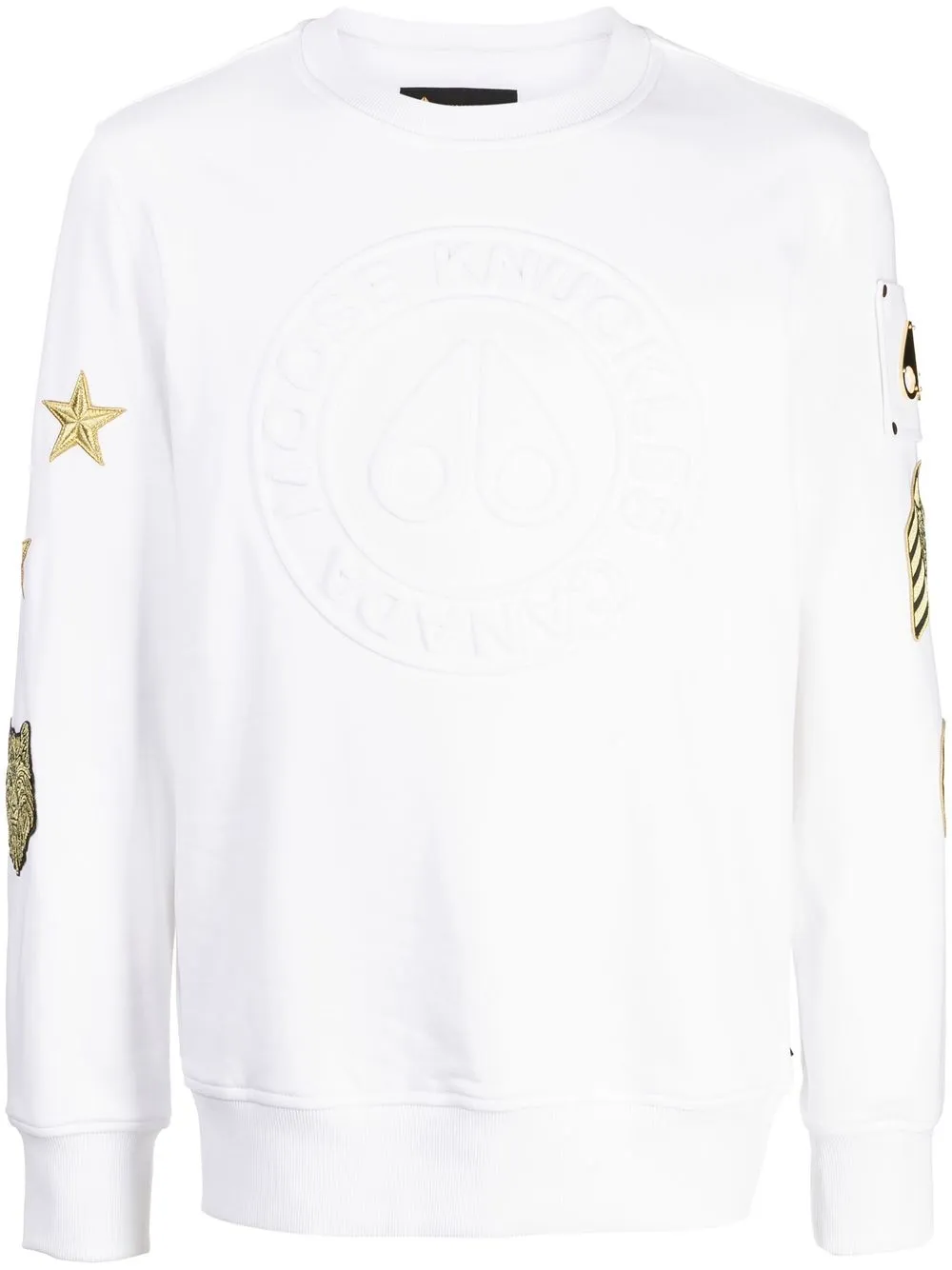 

Moose Knuckles logo-embossed cotton sweatshirt - White