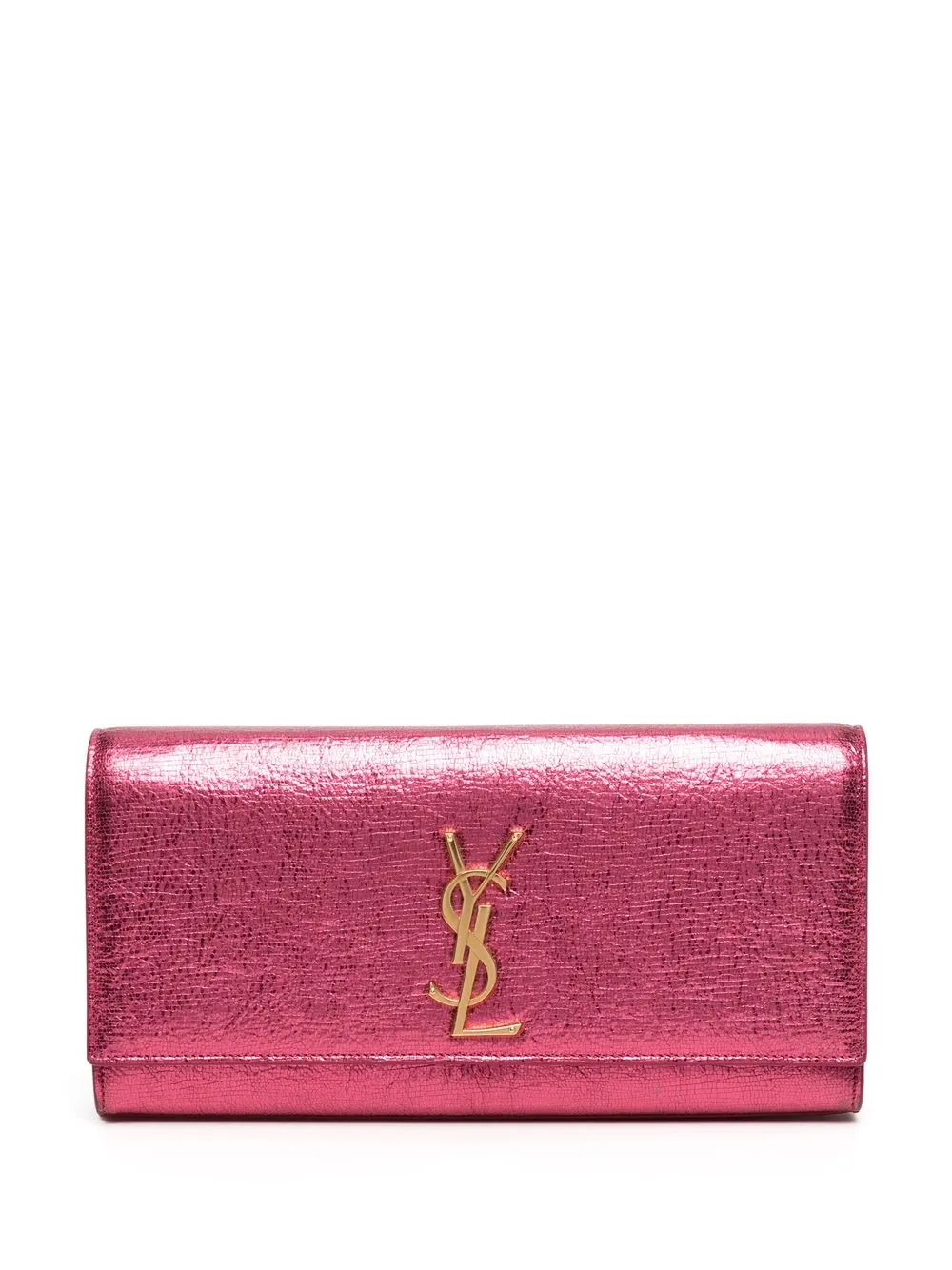 

Yves Saint Laurent Pre-Owned metallic finish continental wallet - Pink