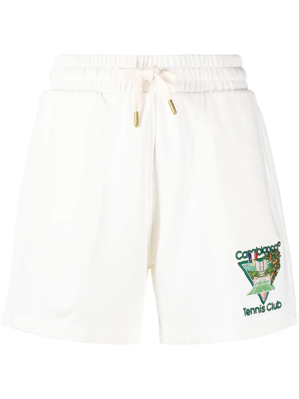 

Casablanca Tennis Club icon-embroidered sweatshorts - White