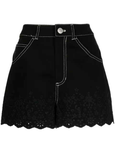 STAUD embroidered fitted shorts