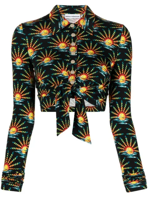 Rabanne cropped tied blouse