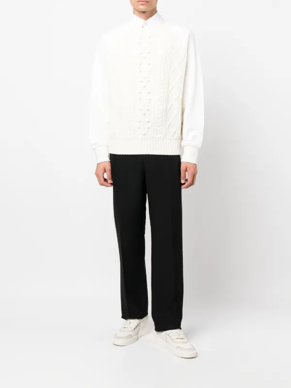 Neil Barrett crew-neck Hybrid Jumper | Neutrals | FARFETCH