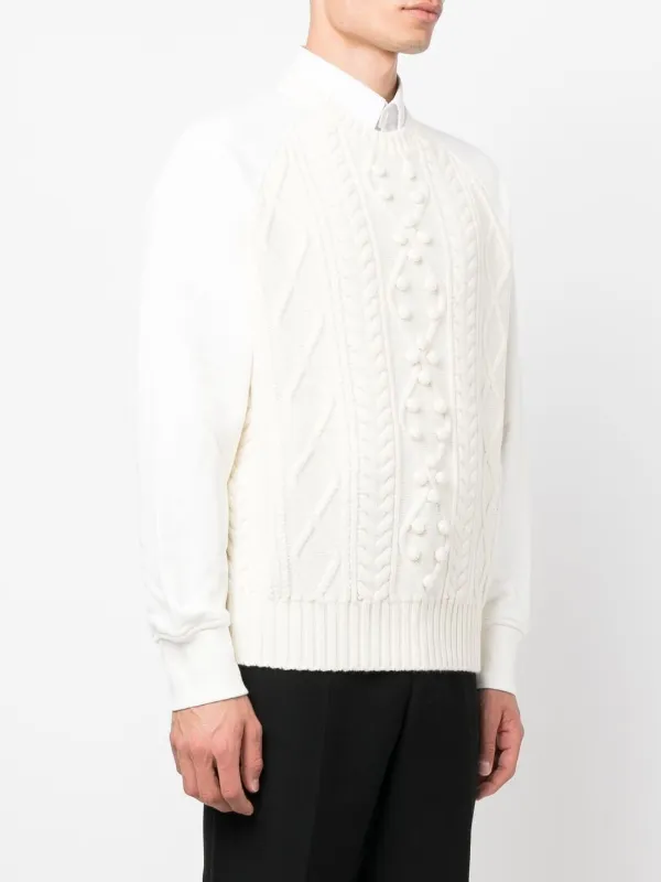 Neil Barrett crew-neck Hybrid Jumper | Neutrals | FARFETCH