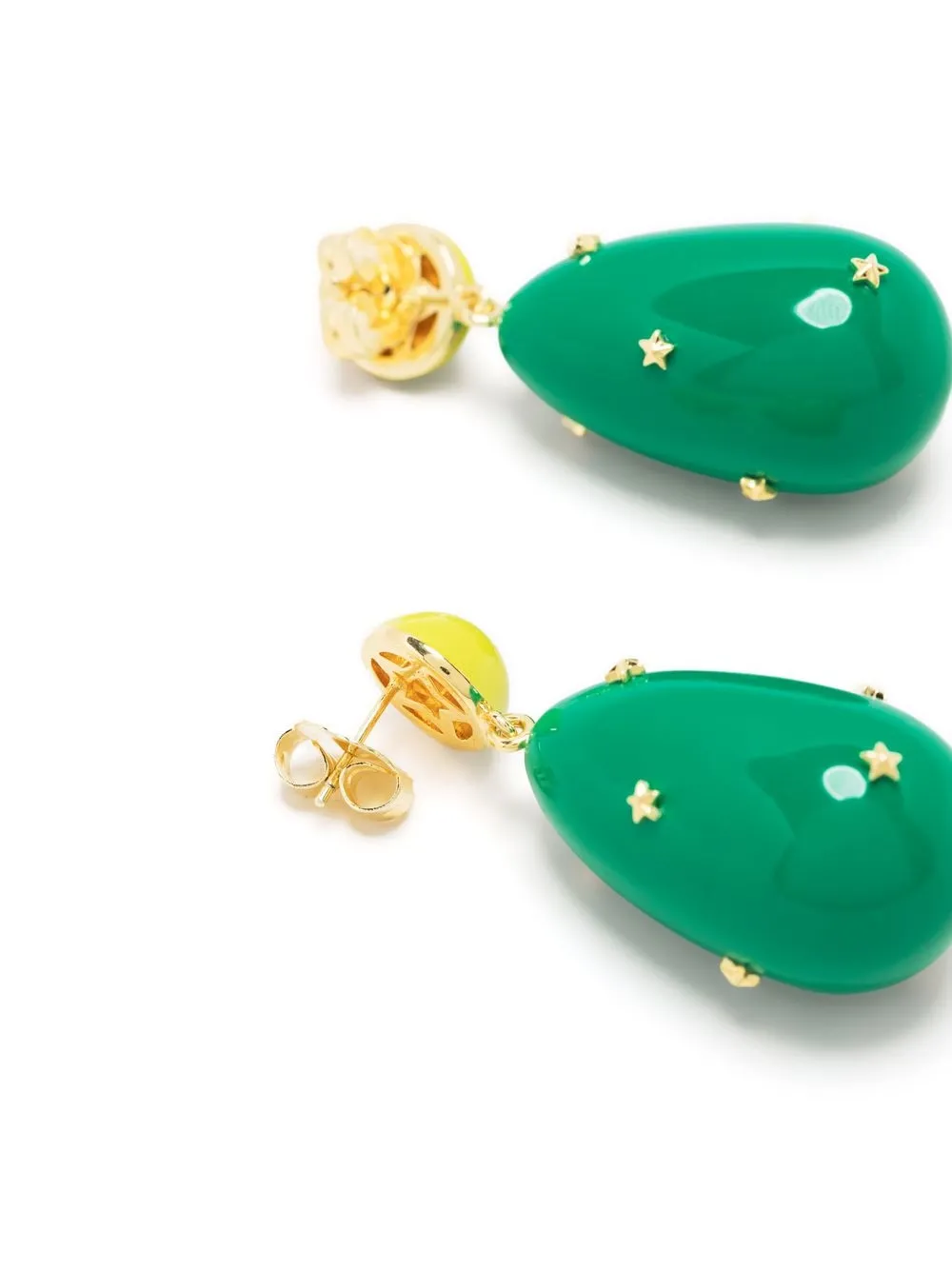 Shop Eshvi Two-tone Drop Earrings In Green