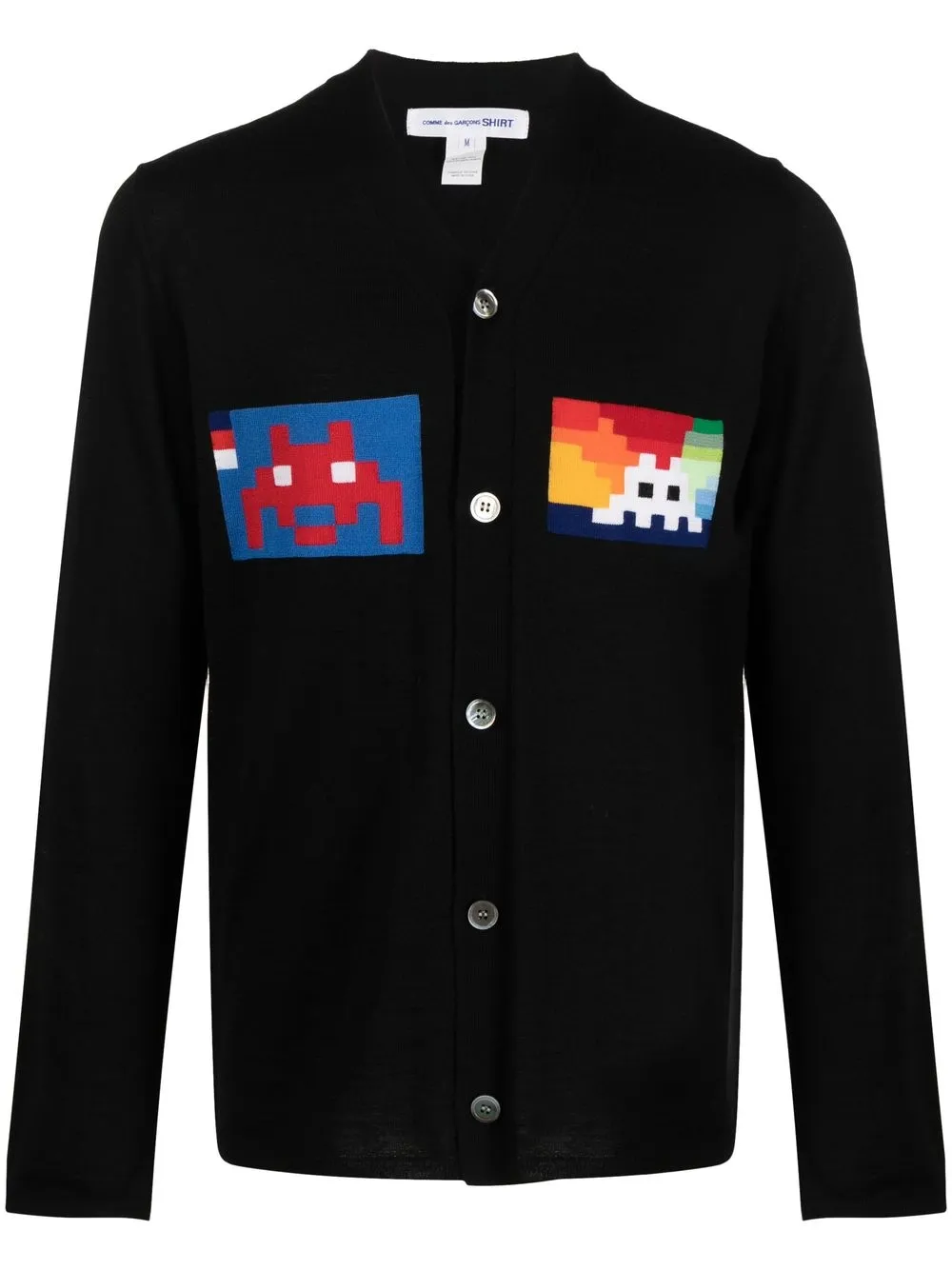 

Comme Des Garçons Shirt cárdigan con botones y estampado gráfico - Negro