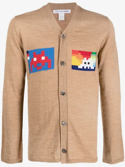 Comme Des Garçons Shirt cárdigan cuello V con estampado gráfico