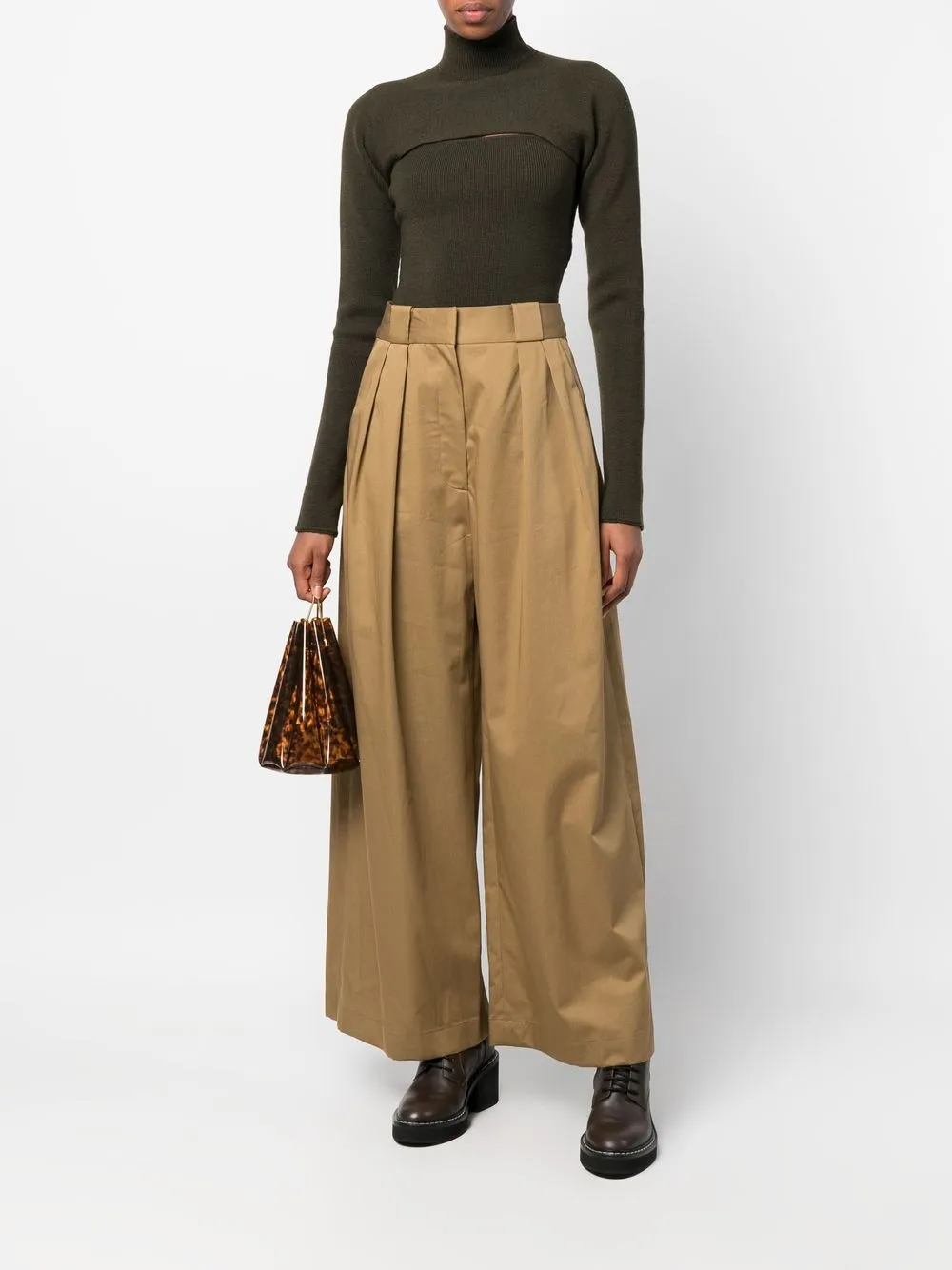 TOM FORD cut-detail roll-neck jumper - Green