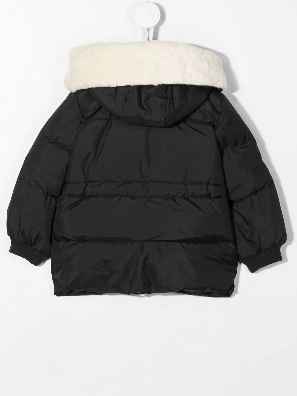 Mini Rodini Donsjack met capuchon - Zwart