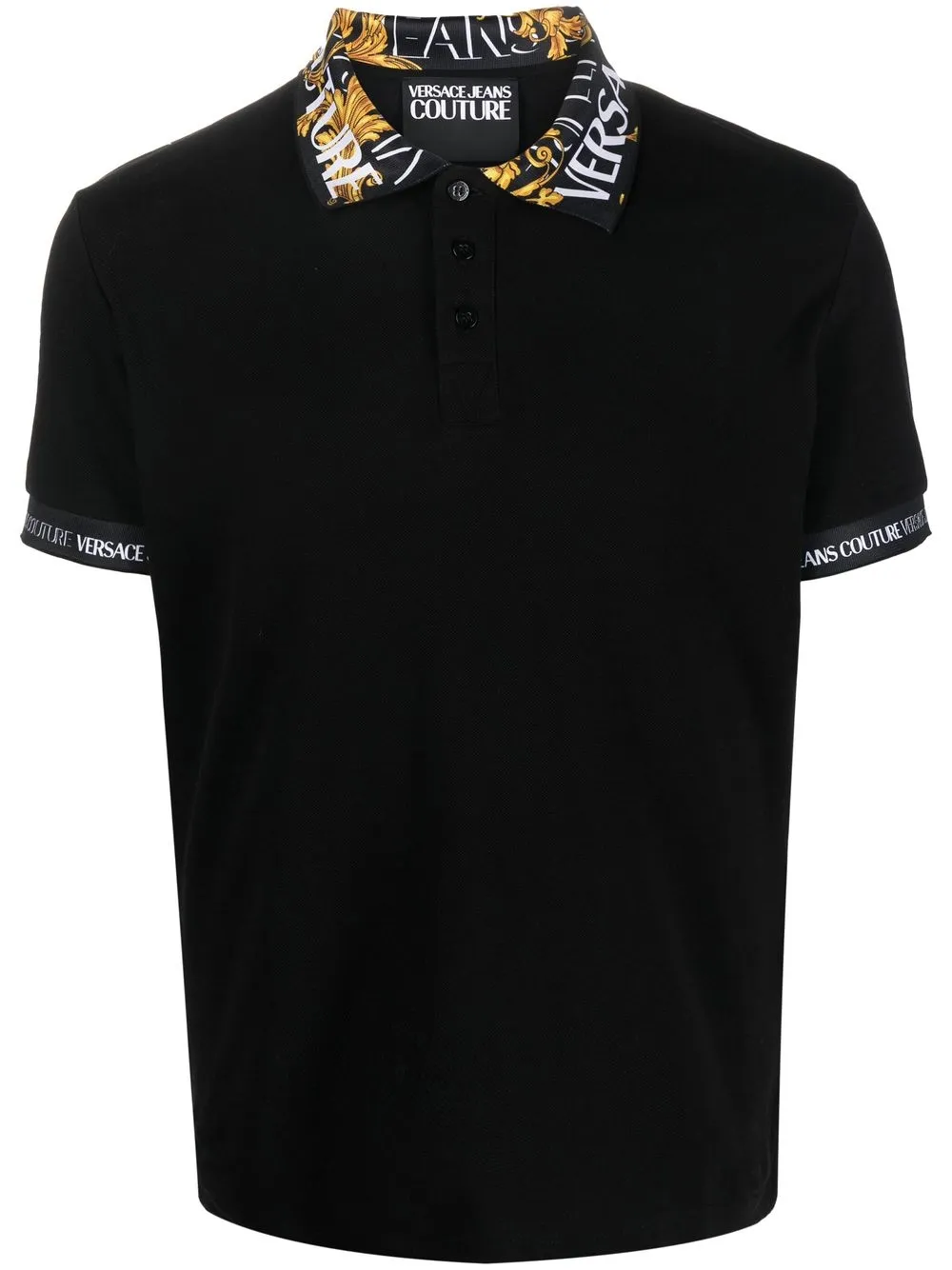 

Versace Jeans Couture playera tipo polo con ribete del logo - Negro