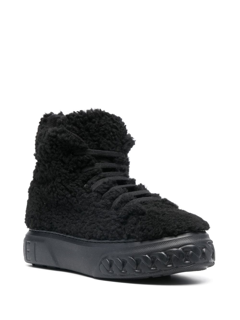 Casadei Ecosheep combat boots met veters - Zwart