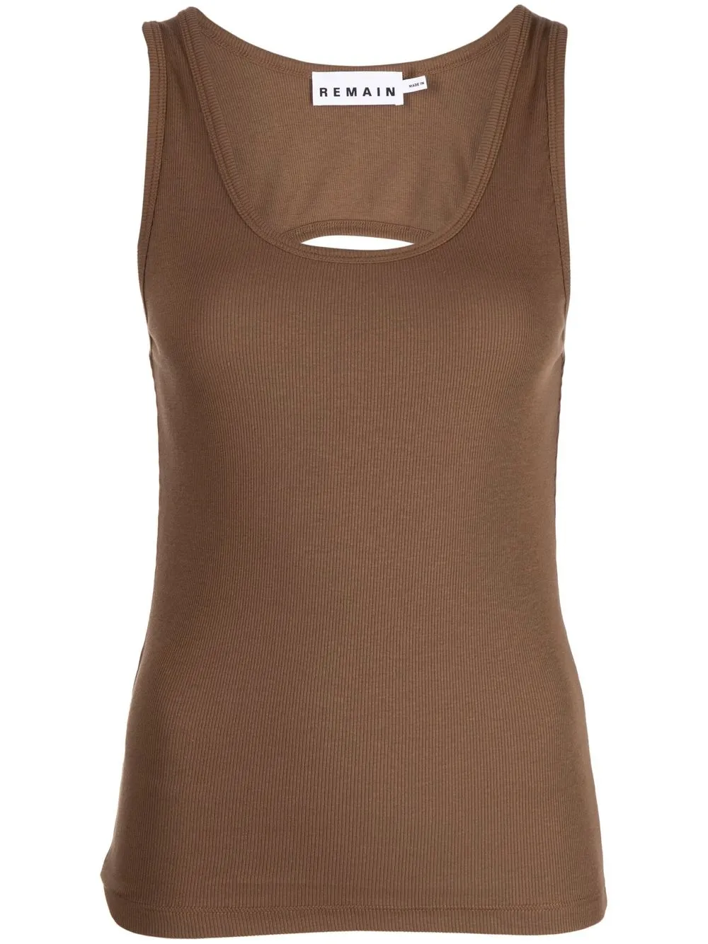 

REMAIN cut-out ribbed tank top - Brown