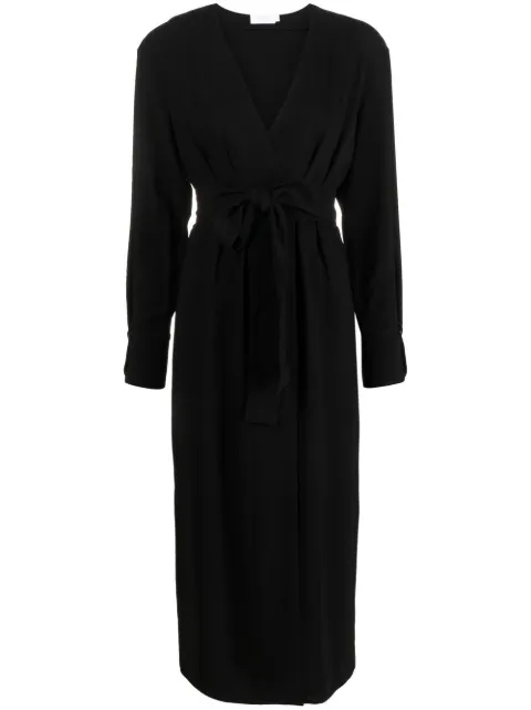 Barba tied-waist long-sleeve dress