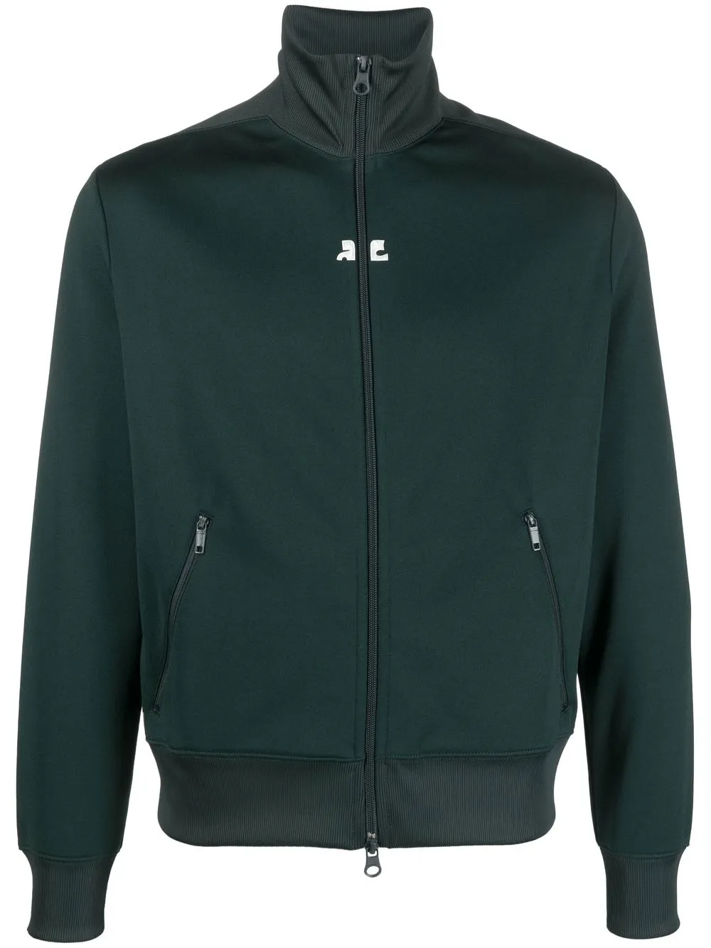 

Courrèges sudadera con parche del logo y cierre - Verde
