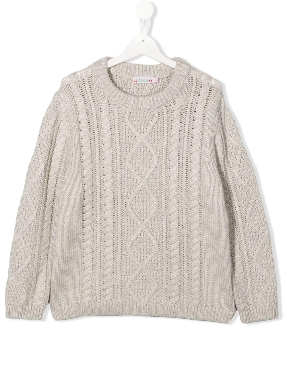 

Bonpoint TEEN cable-knit crew-neck jumper - Grey