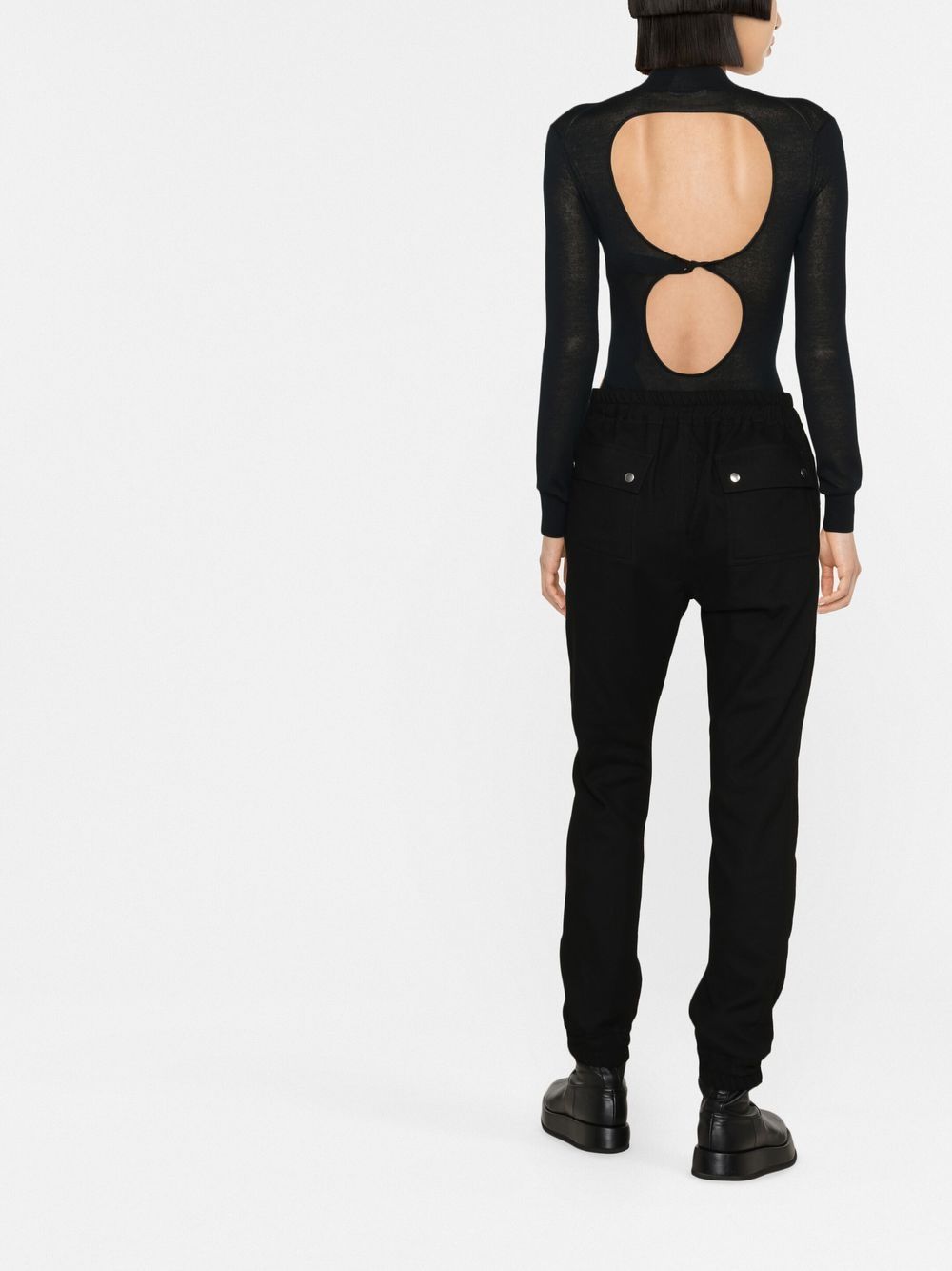 Shop Rick Owens Drawstring-waist Virgin Wool Tapered Trousers In Black