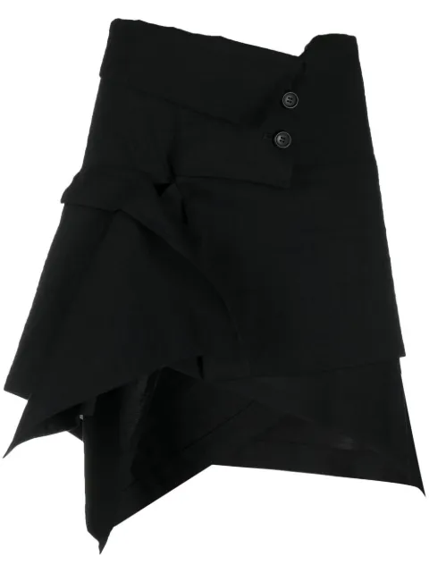 Yohji Yamamoto asymmetric wrap mini skirt