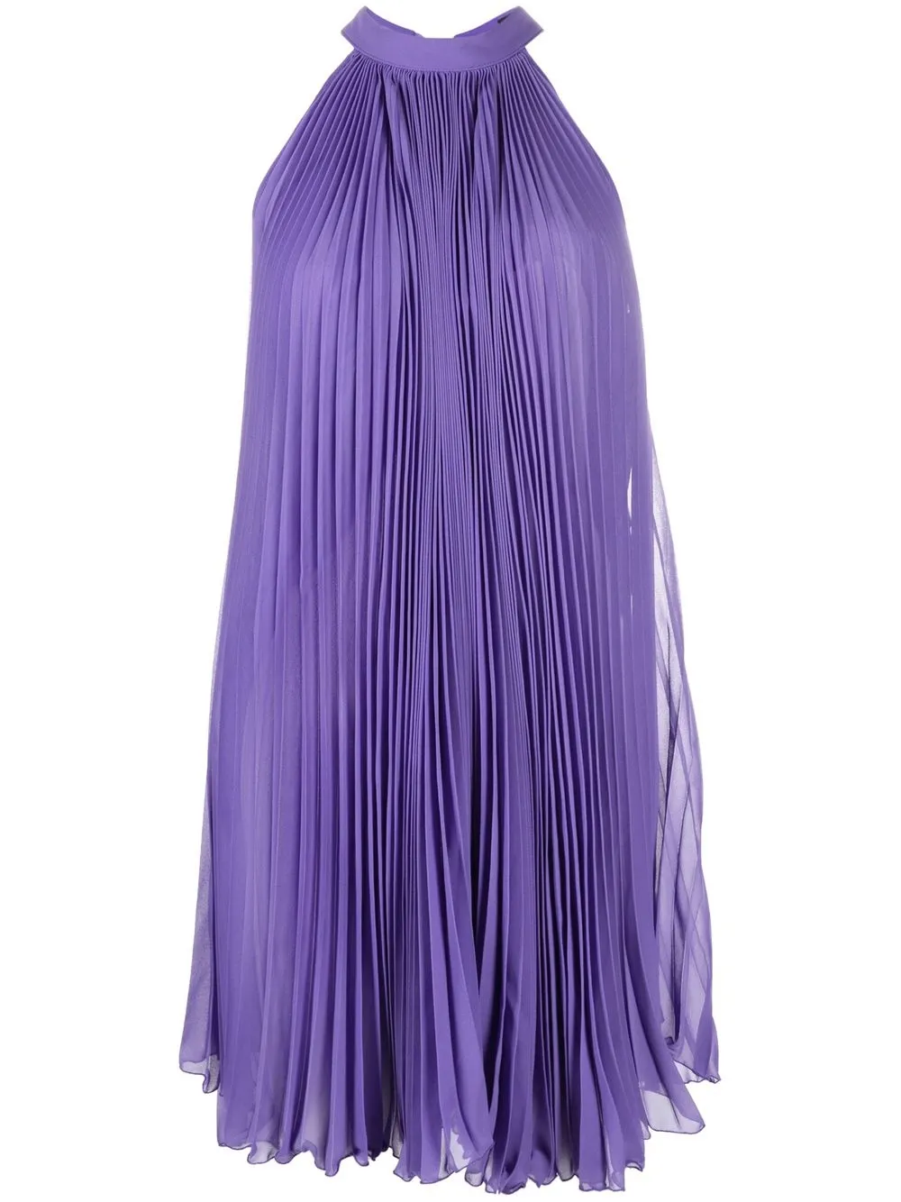 

STYLAND tie-neck pleated waterfall dress - Purple