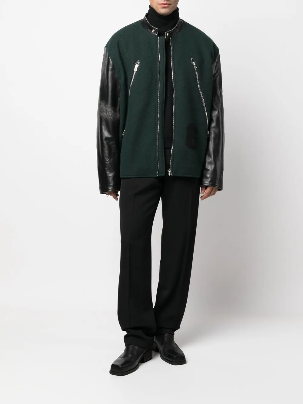 MM6 Maison Margiela レザーパネル ボンバージャケット - Farfetch