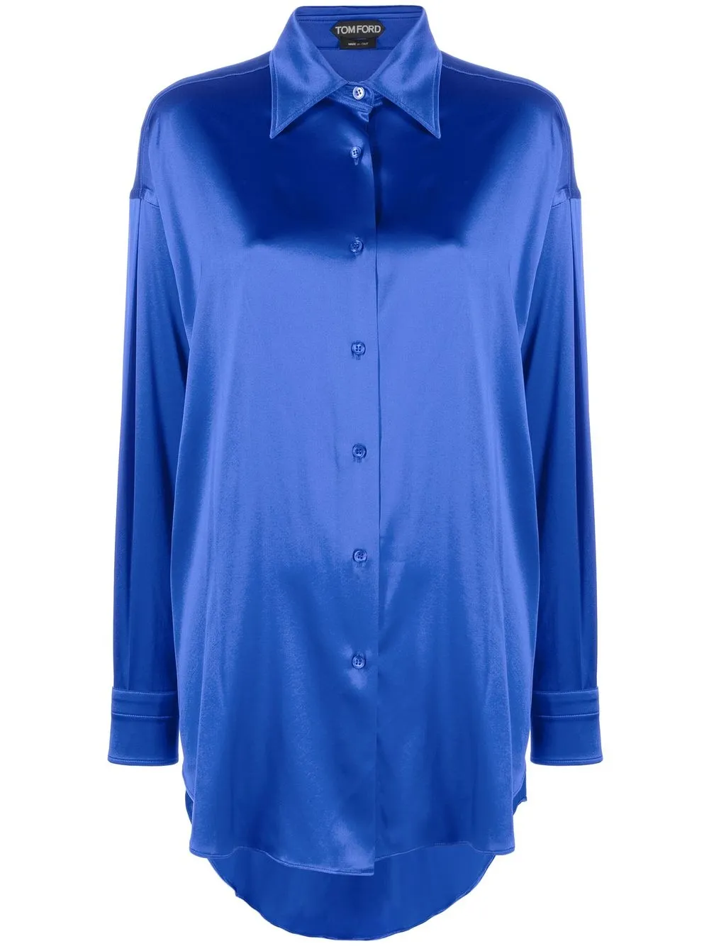 

TOM FORD camisa de seda manga larga - Azul