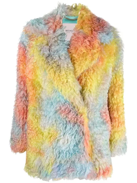 BECAGLI abrigo de lana artificial con estampado tie-dye
