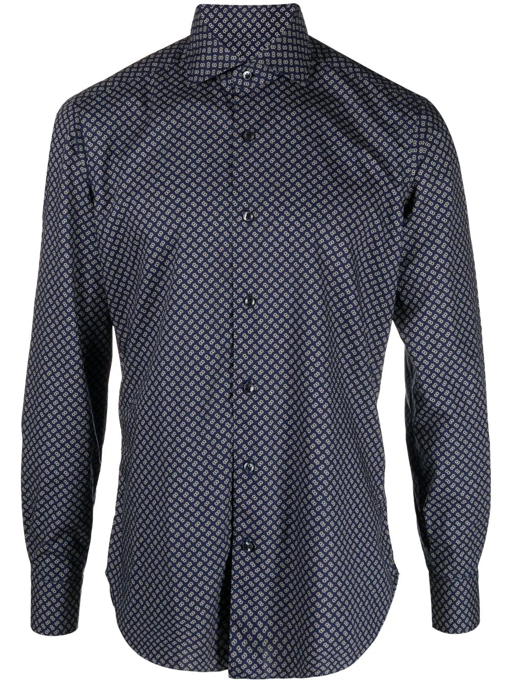 

Barba camisa con botones y estampado gráfico - Azul