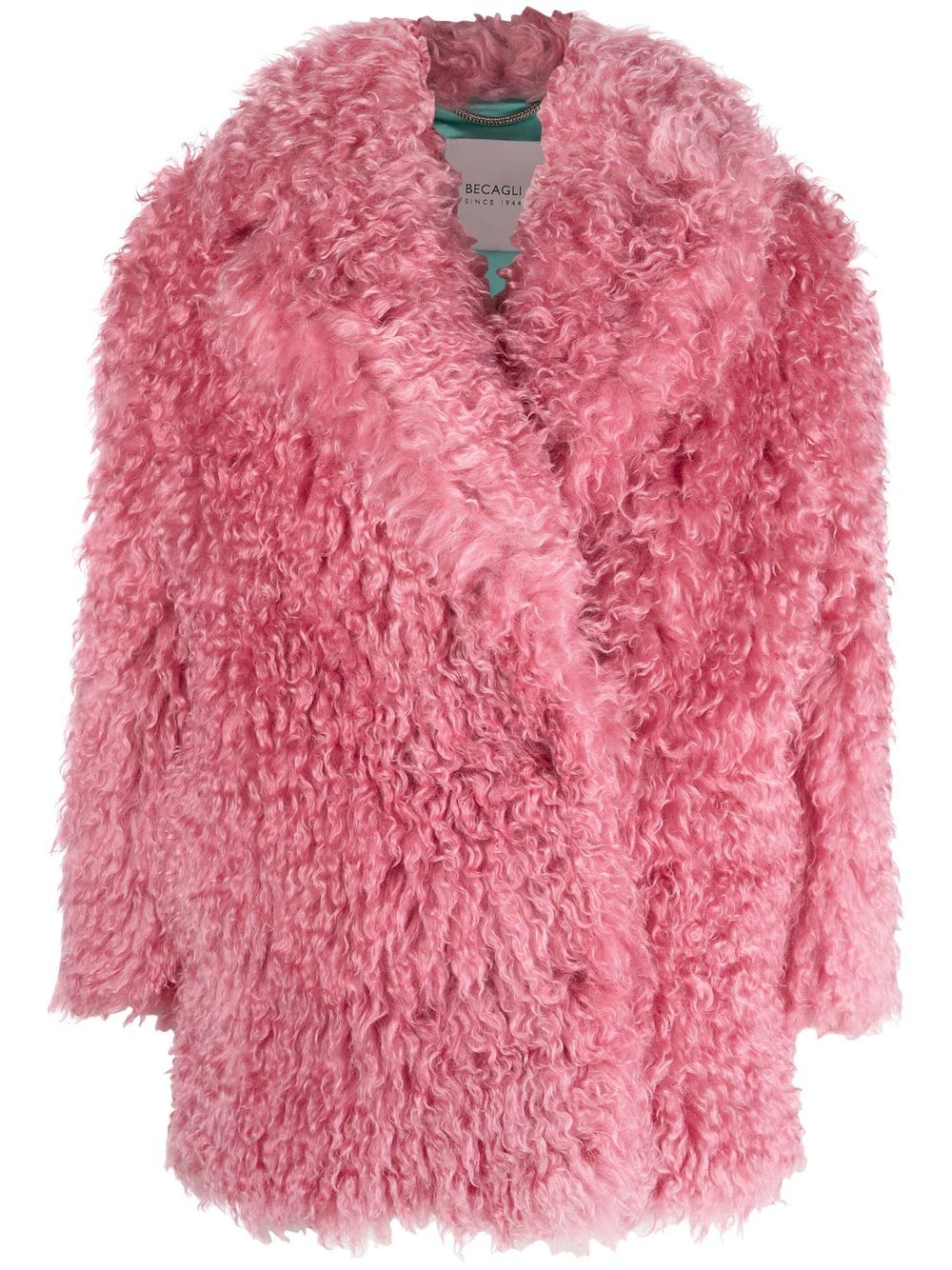 faux-shearling wrap coat