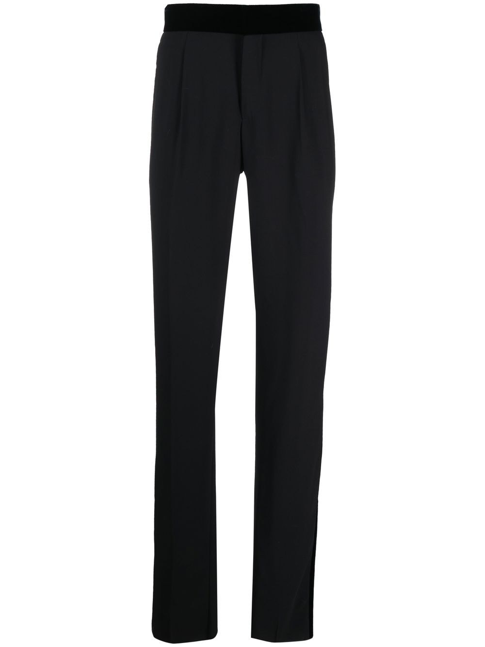 Giorgio Armani Velour Waistband Tailored Trousers - Farfetch