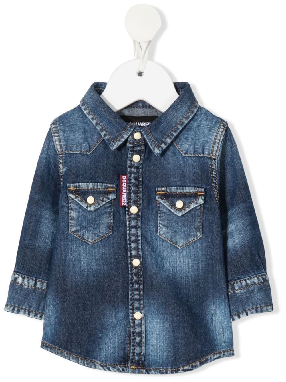 

Dsquared2 Kids camisa de mezclilla con parche del logo - Azul