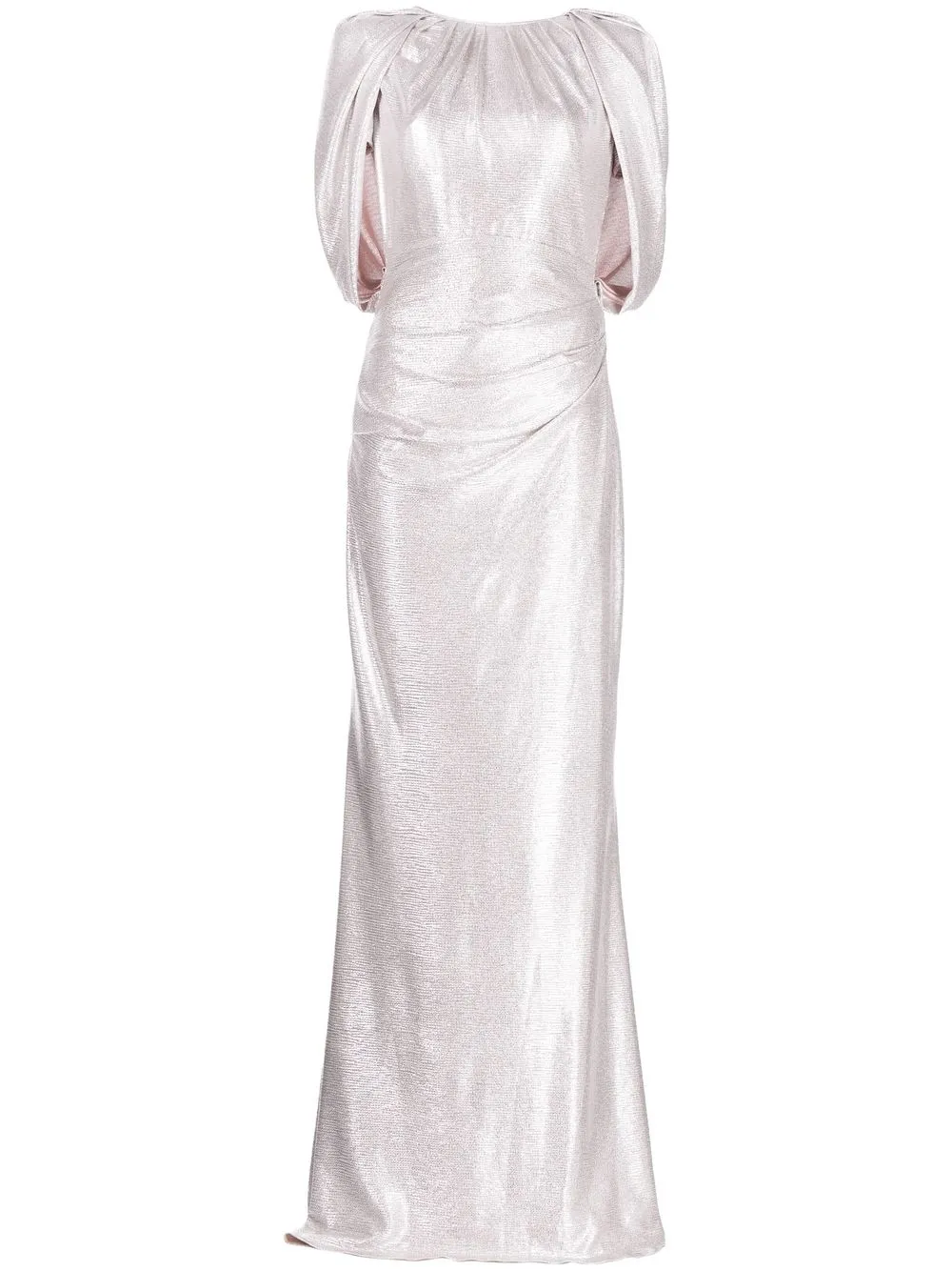 

Talbot Runhof metallic cape gown - Silver