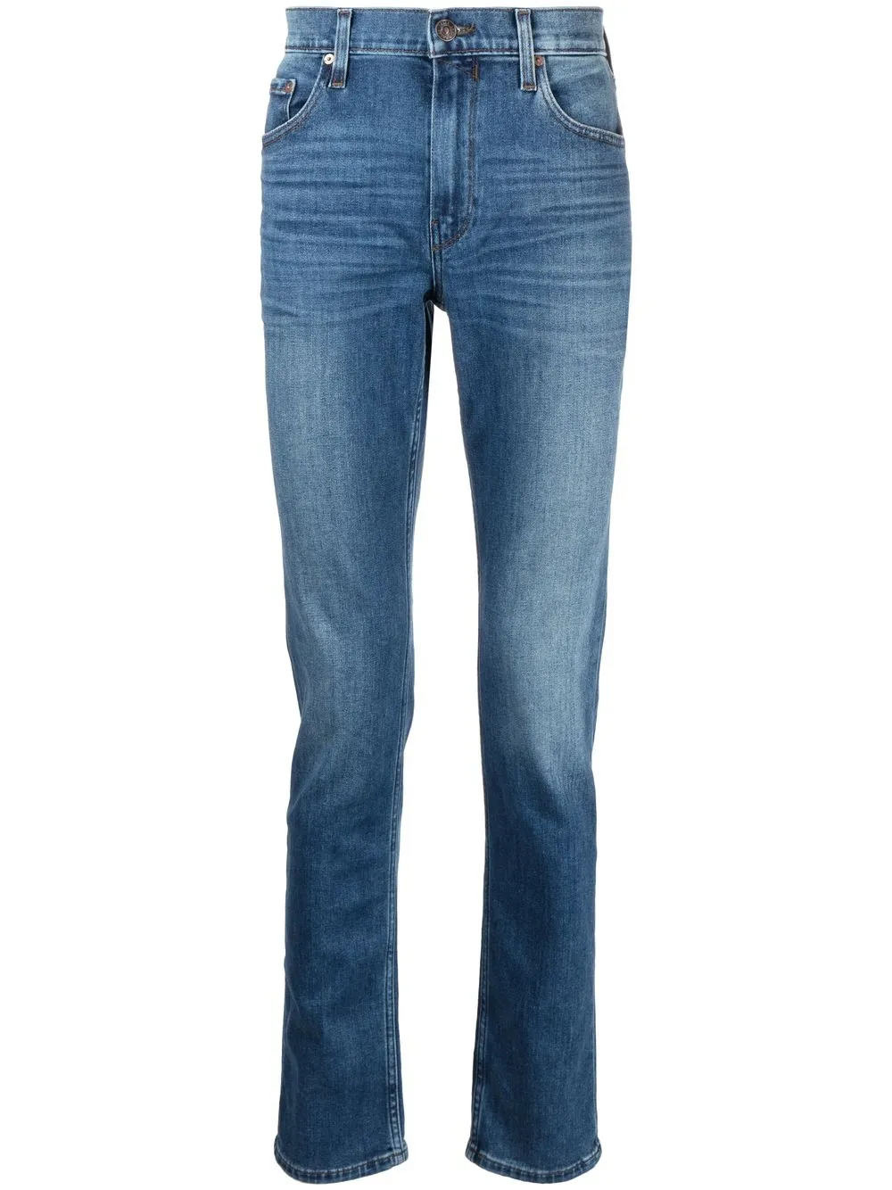 

PAIGE logo-patch skinny cut jeans - Blue