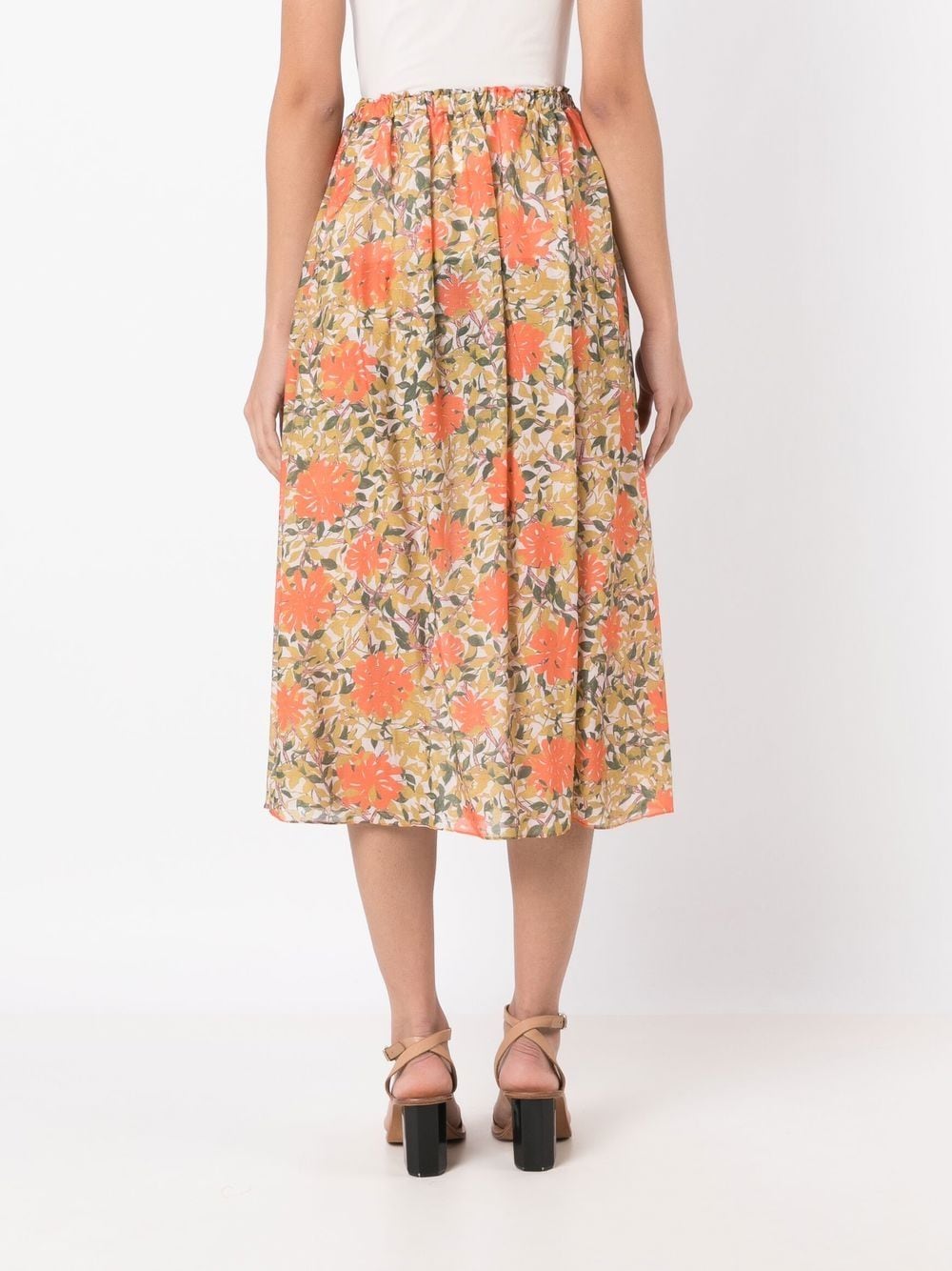 Shop Clube Bossa Pavlova Floral-print Skirt In Orange