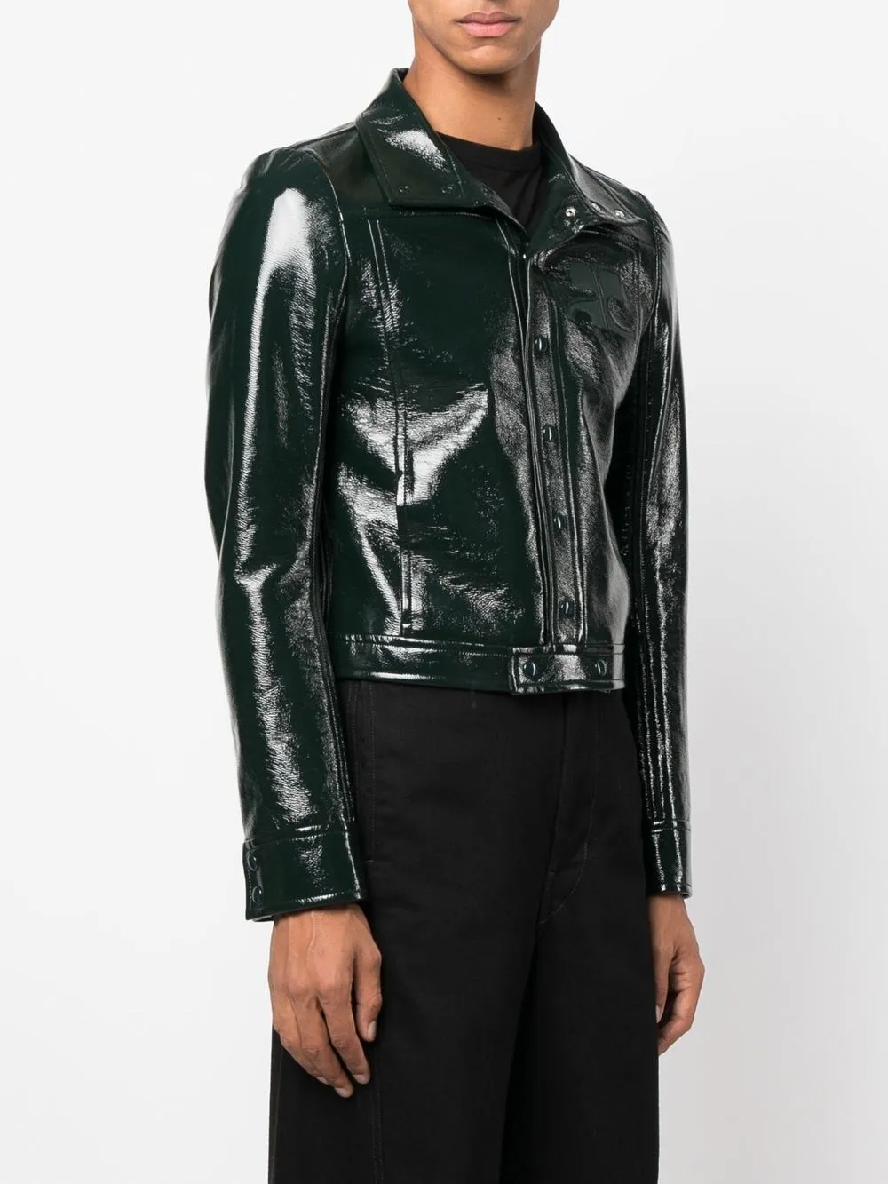  Courrèges Button-up Faux-leather Jacket - Green 