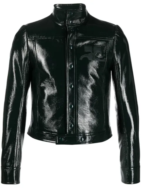 Courrèges button-up faux-leather jacket