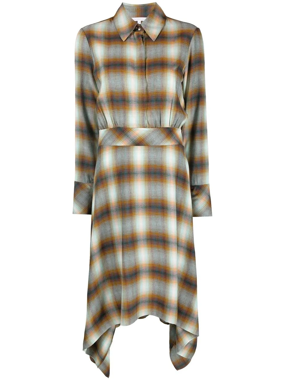 

Patrizia Pepe checked asymmetric dress - Blue