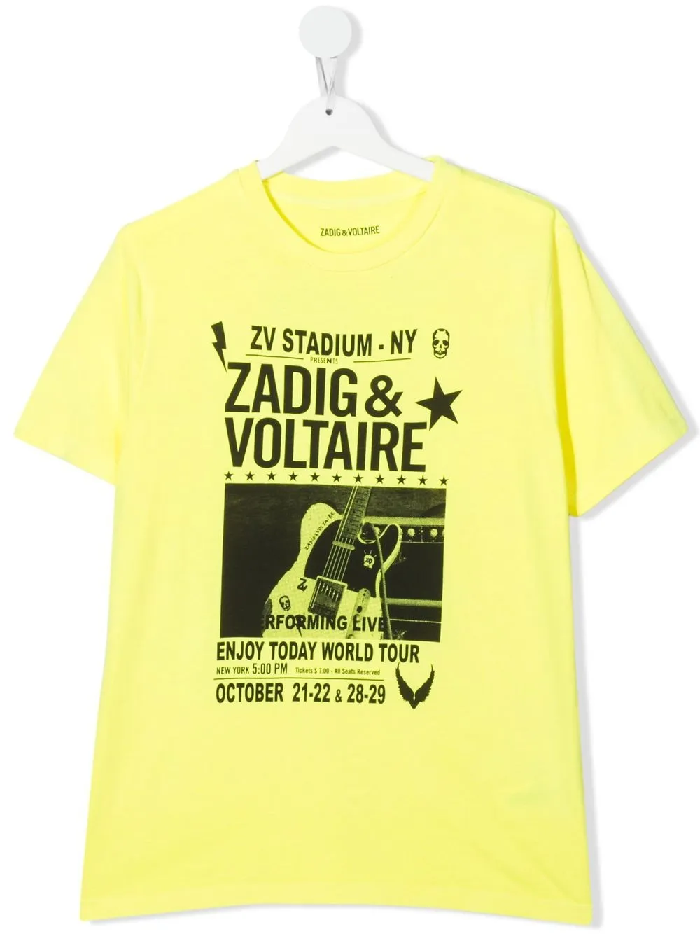 

Zadig & Voltaire Kids playera con logo y cuello redondo - Amarillo