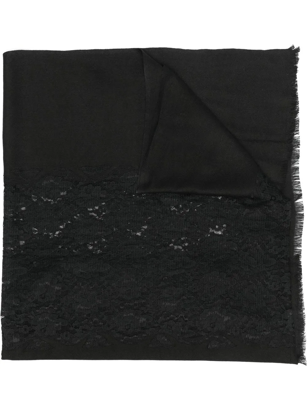 

TWINSET lace frayed scarf - Black