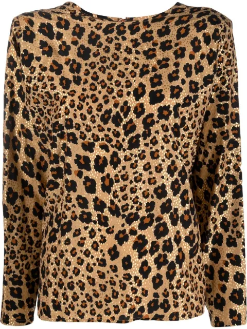 Saint Laurent Pre-Owned 1990s leopard-print silk top