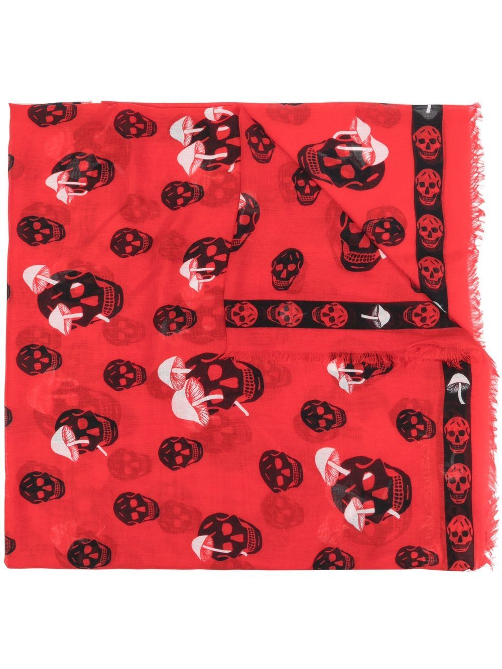 

Alexander McQueen mascada con estampado gráfico - Rojo