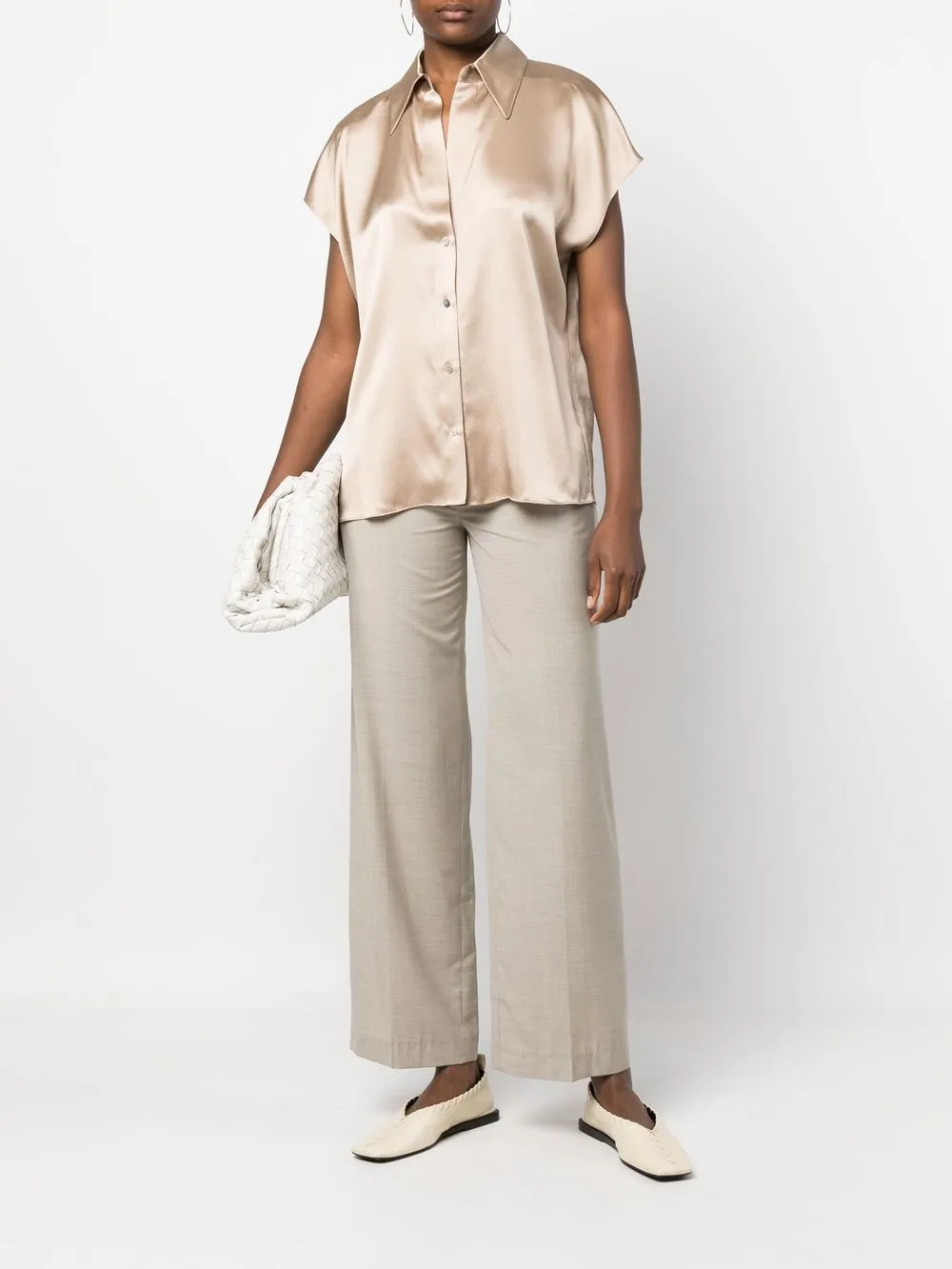 Vince Blouse met kapmouwen - Beige