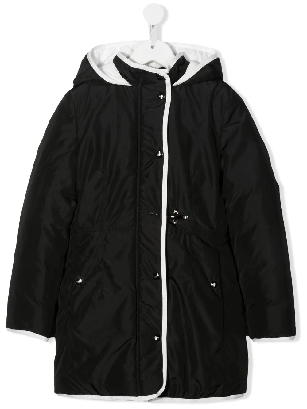 

Fay Kids two-tone hooded coat - Black